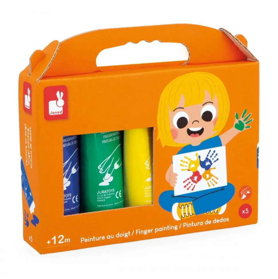Lot de 5 tubes de peinture à doigt