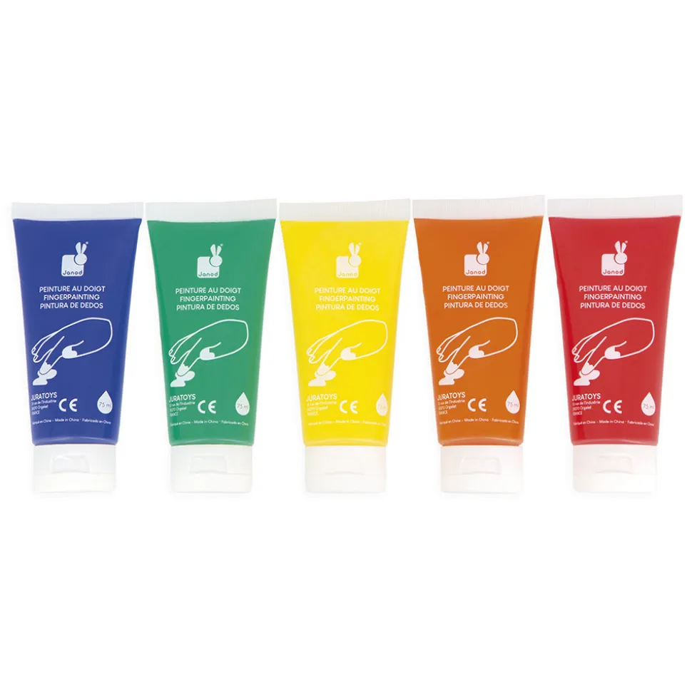 Lot de 5 tubes de peinture à doigt