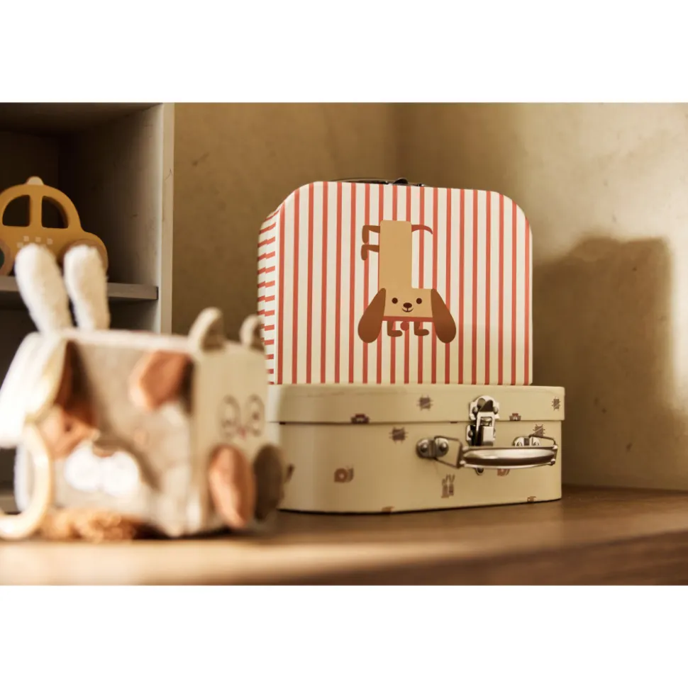 Lot de 2 valisettes à jouets enfant animal friends