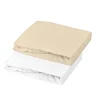 Lot 2 draps-housses jersey 60x120 cm blanc / cailloux