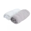 Lot 2 draps-housses jersey 70x140 cm blanc / perle