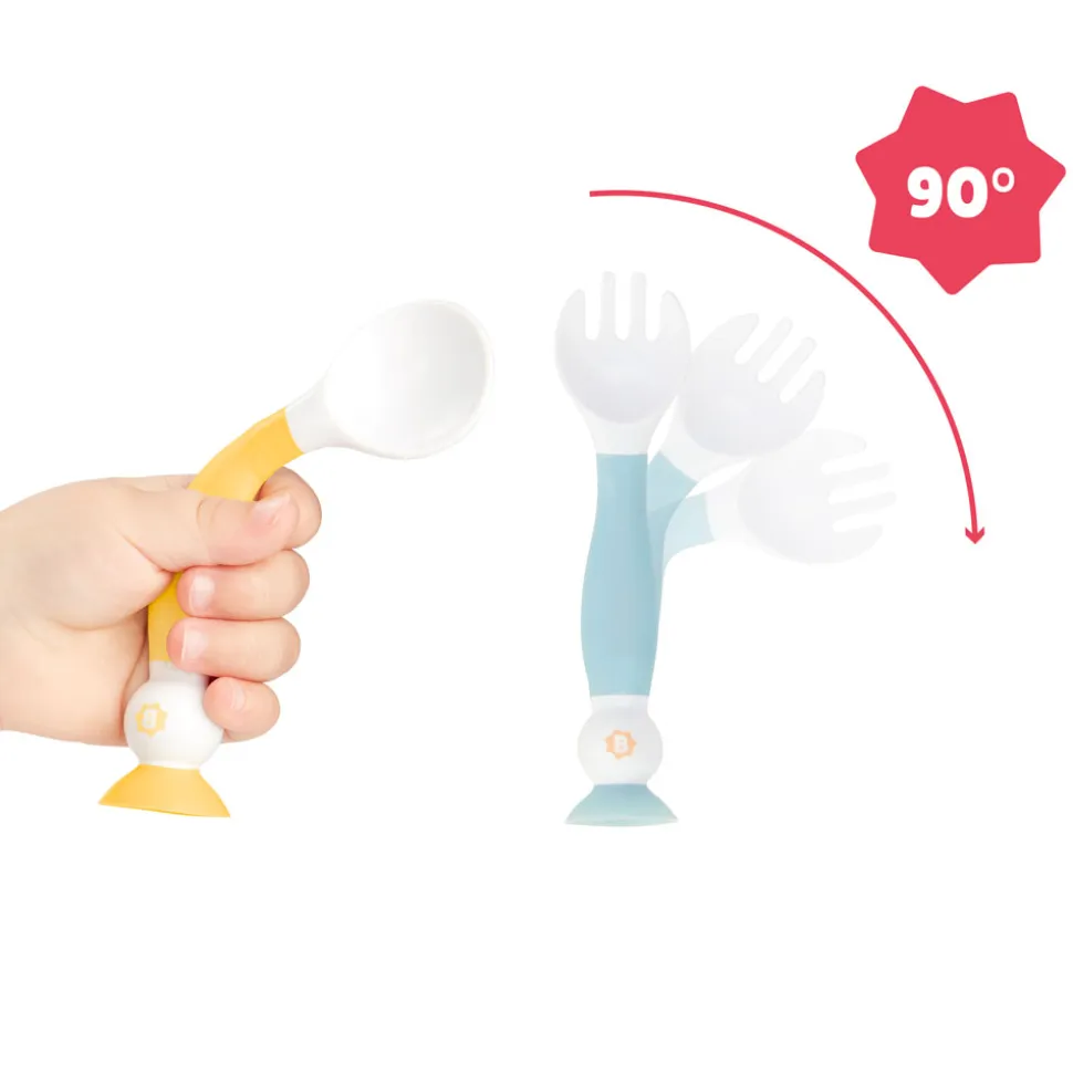 Lots de 2 couverts d'apprentissage flexibles