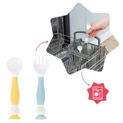Lots de 2 couverts d'apprentissage flexibles
