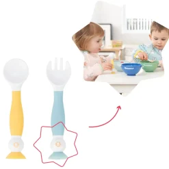 Lots de 2 couverts d'apprentissage flexibles