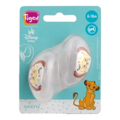 Lot 2 sucettes physiologiques silicone 6-18m le roi lion