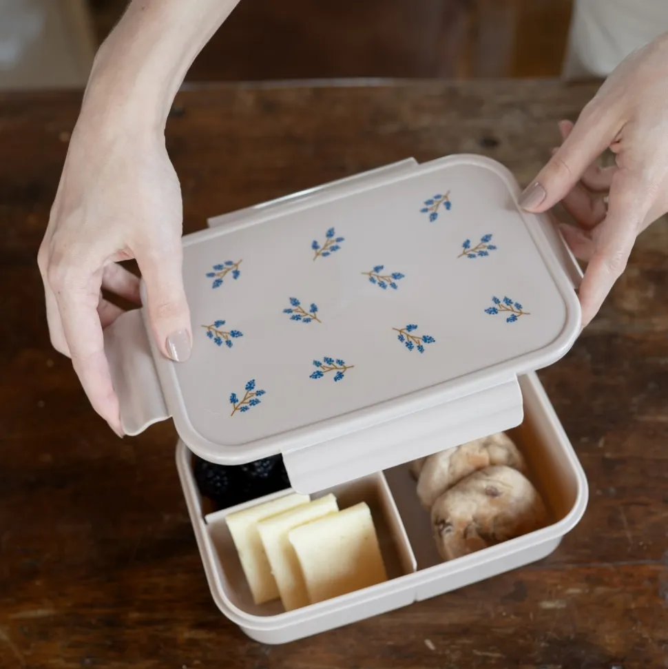 Lunch box en plastique recyclé taupe myrtille