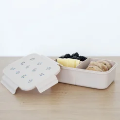 Lunch box en plastique recyclé taupe myrtille