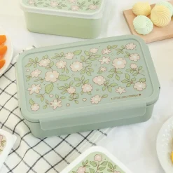 Lunch box fleurs sage