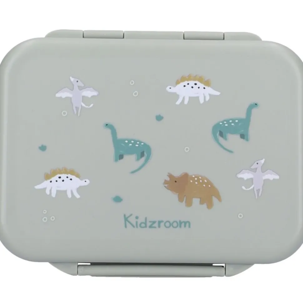 Lunch box inox 2 compartiments dino vert