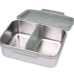 Lunch box inox 2 compartiments dino vert
