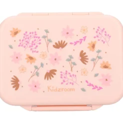 Lunch box inox 2 compartiments fleurs rose