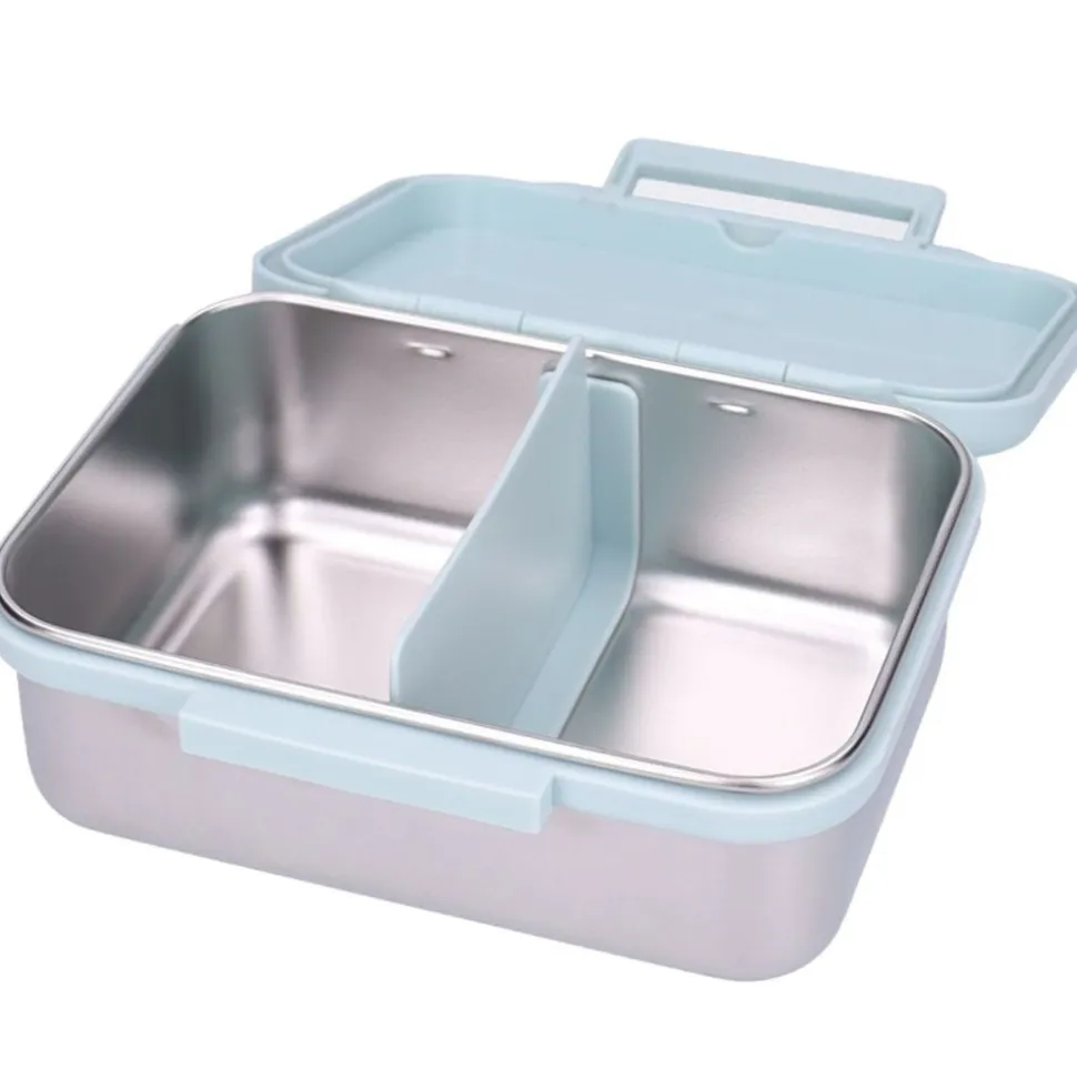 Lunch box inox 2 compartiments véhicules bleu