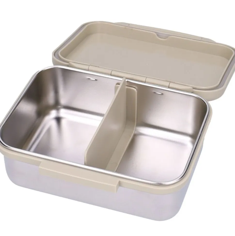 Lunch box inox 2 compartiments pâquerettes sable