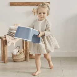 Marche pied enfant bleu profond et blanc
