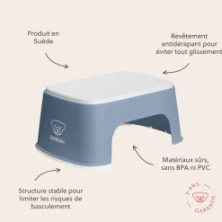 Marche pied enfant bleu profond et blanc