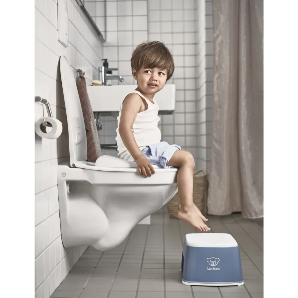 Marche pied enfant bleu profond et blanc