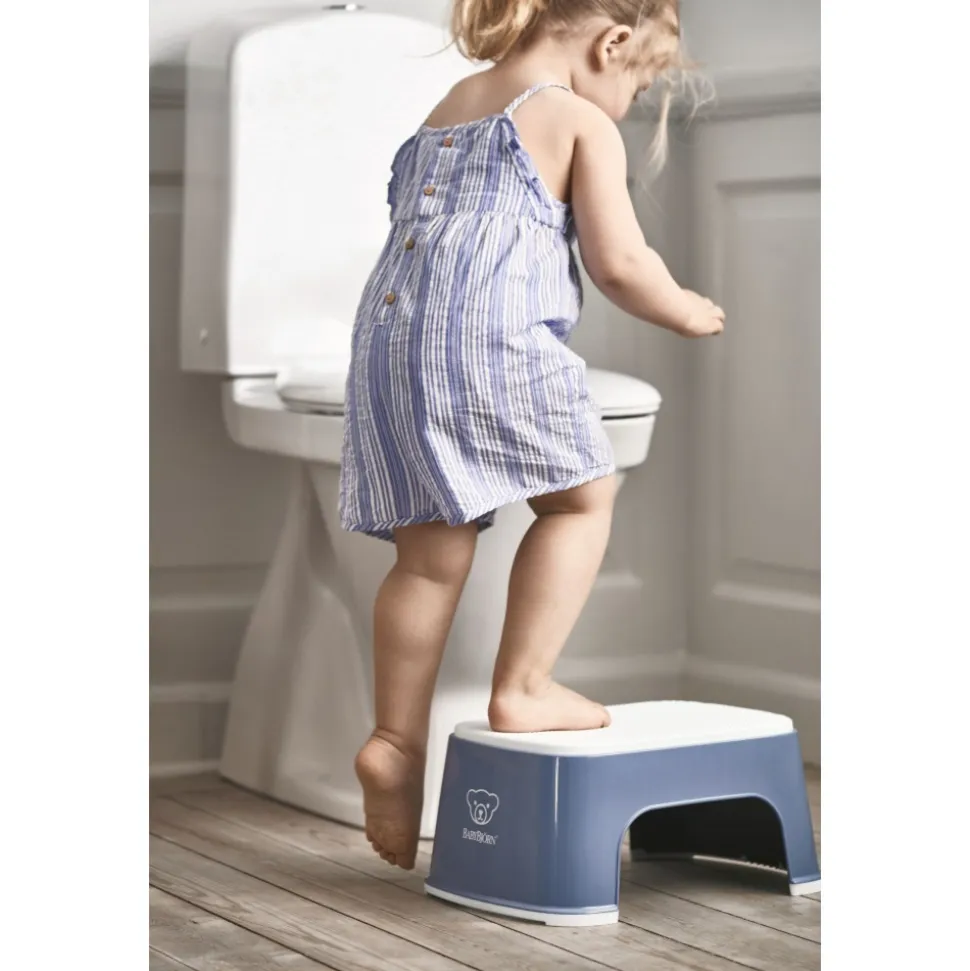 Marche pied enfant bleu profond et blanc