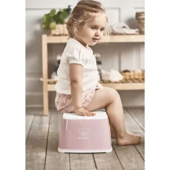Marche pied enfant rose pastel et blanc