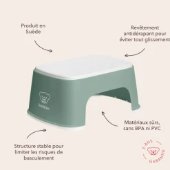 Marche pied enfant vert profond et blanc