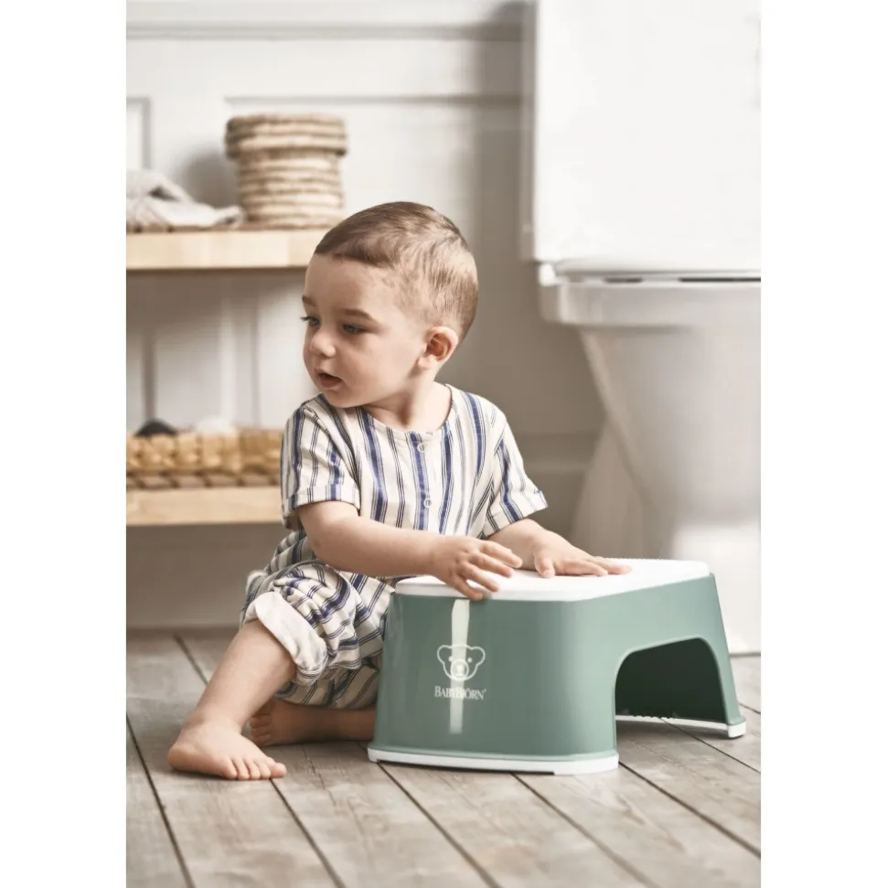Marche pied enfant vert profond et blanc