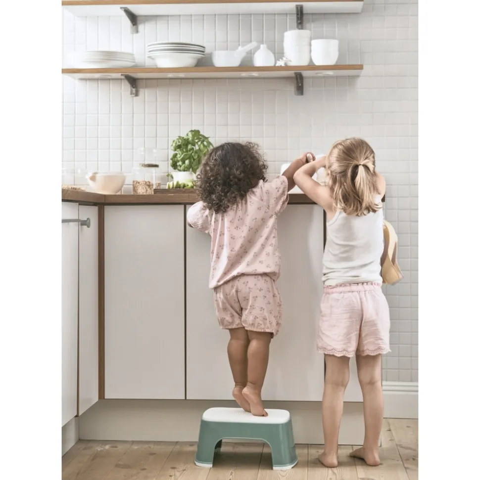 Marche pied enfant vert profond et blanc