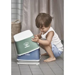 Marche pied enfant vert profond et blanc