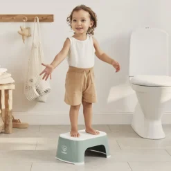 Marche pied enfant vert profond et blanc