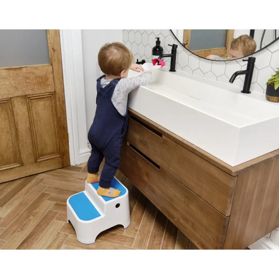 Marche pieds bébé antidérapant bleu