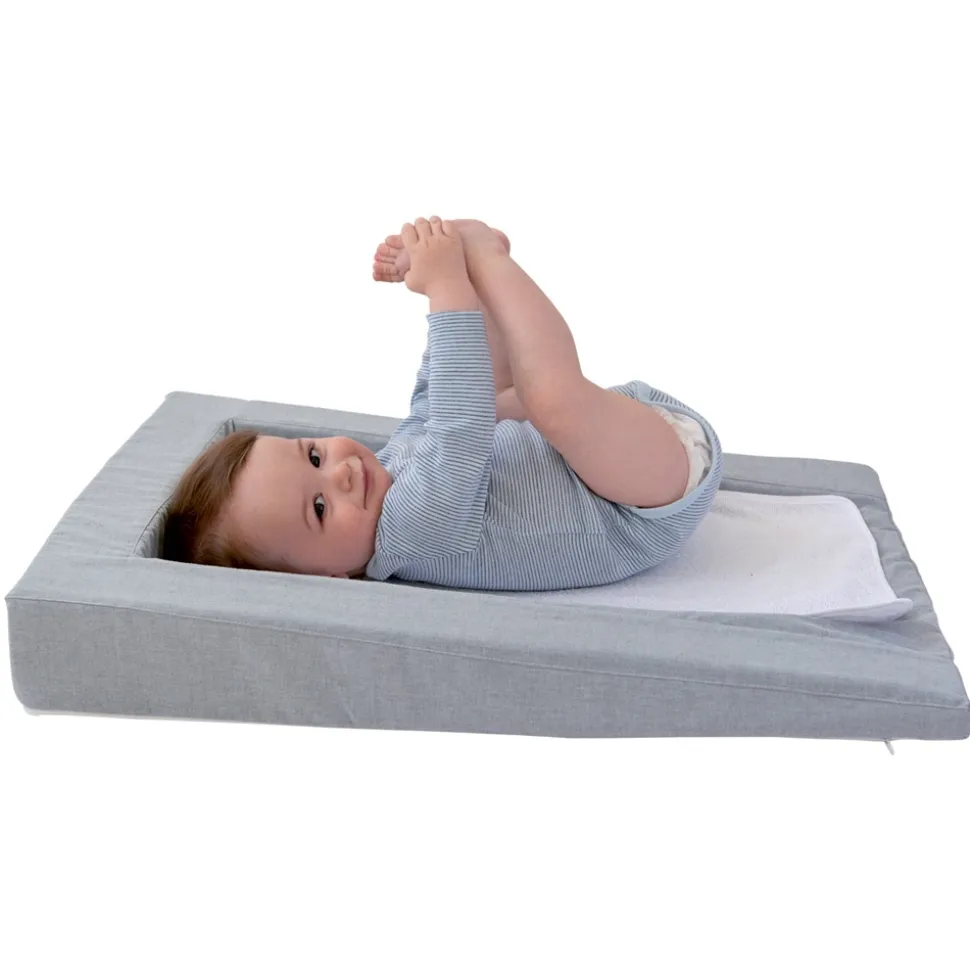Matelas a langer douillet 2 en 1 gris chiné