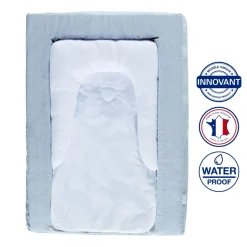 Matelas a langer douillet 2 en 1 gris chiné