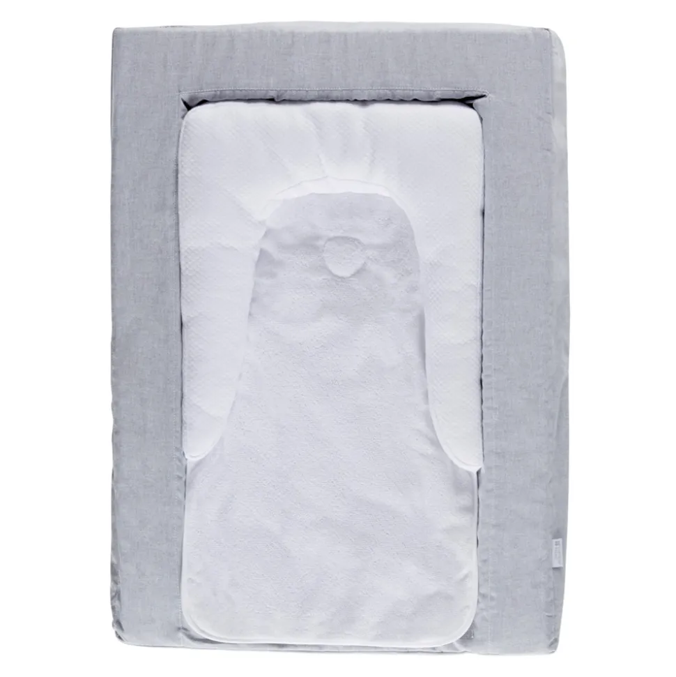 Matelas a langer douillet 2 en 1 gris chiné