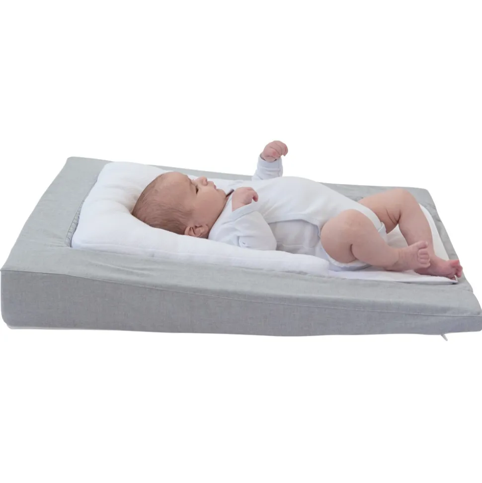 Matelas a langer douillet 2 en 1 gris chiné