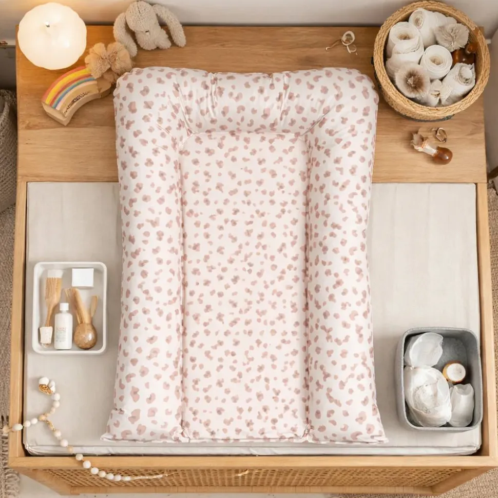 Matelas a langer flocons leopard imprimé - 50x70cm