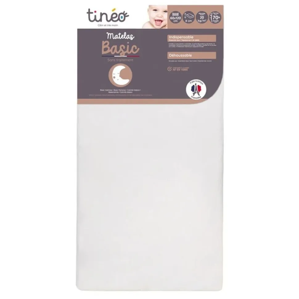 Matelas bébé basic déhoussable 60x120cm
