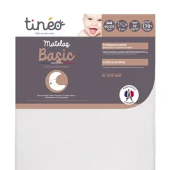 Matelas bébé basic déhoussable 60x120cm