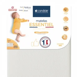 Matelas bébé essentiel déhoussable 70 x 140 cm