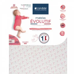 Matelas bébé évolutif déhoussable 70 x 140 cm