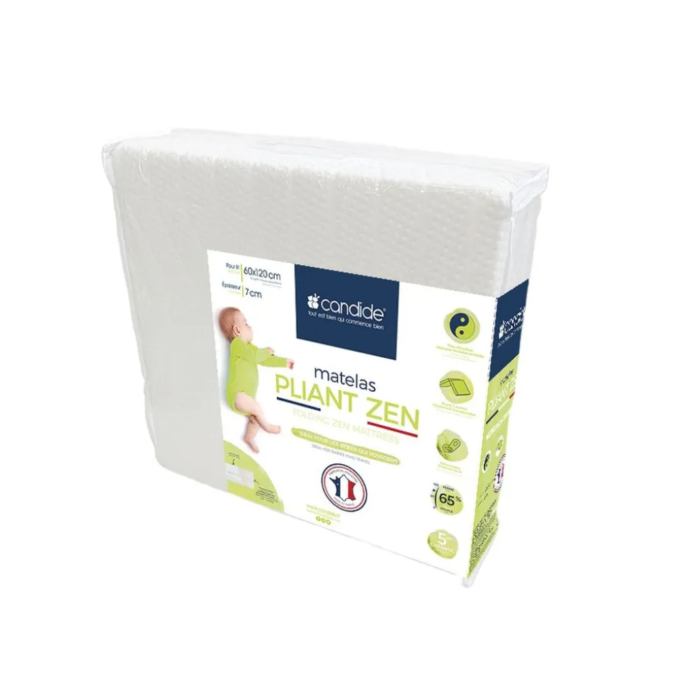 Matelas bébé zen pliant 60 x 120 cm déhoussable
