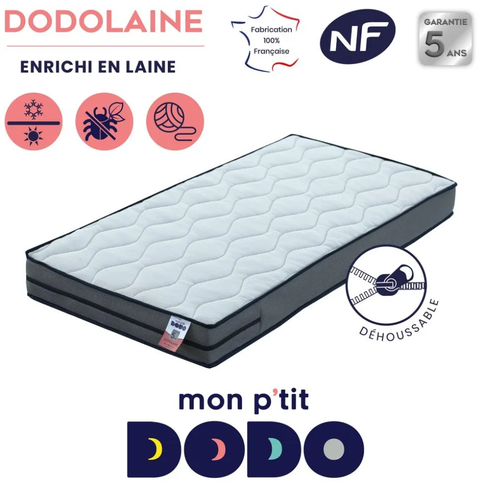 Matelas dodotendre déhoussable 70x140 cm