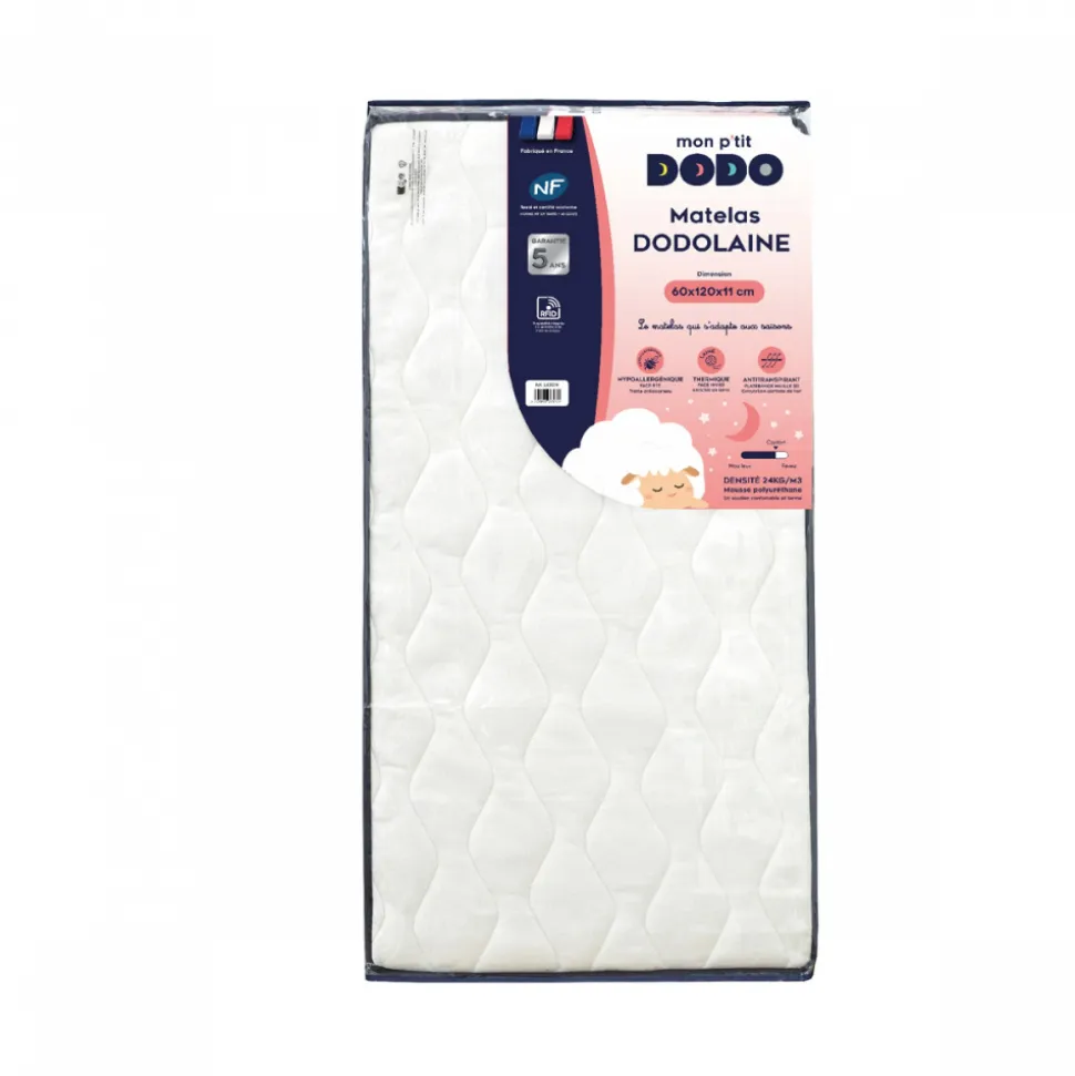 Matelas dodotendre (face été/face hiver) 60x120 cm