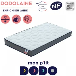 Matelas dodotendre (face été/face hiver) 60x120 cm