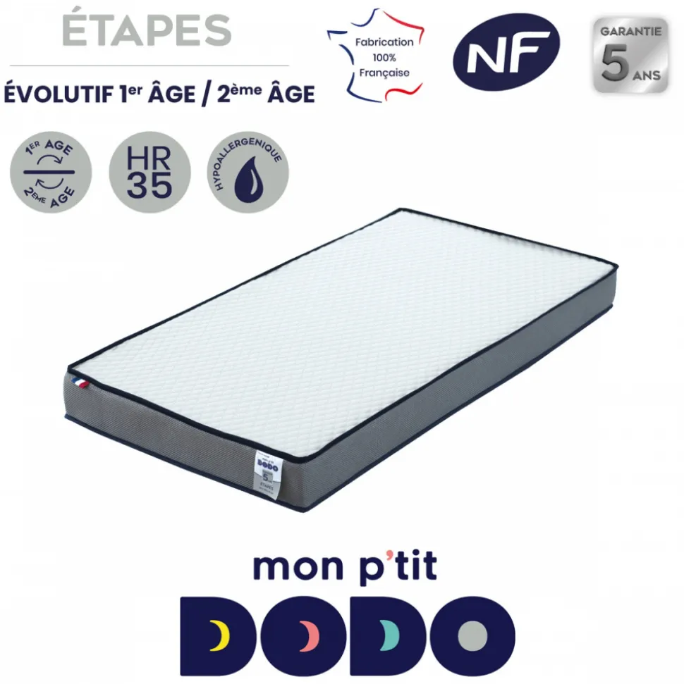 Matelas etapes evolutif stature 60x120 cm