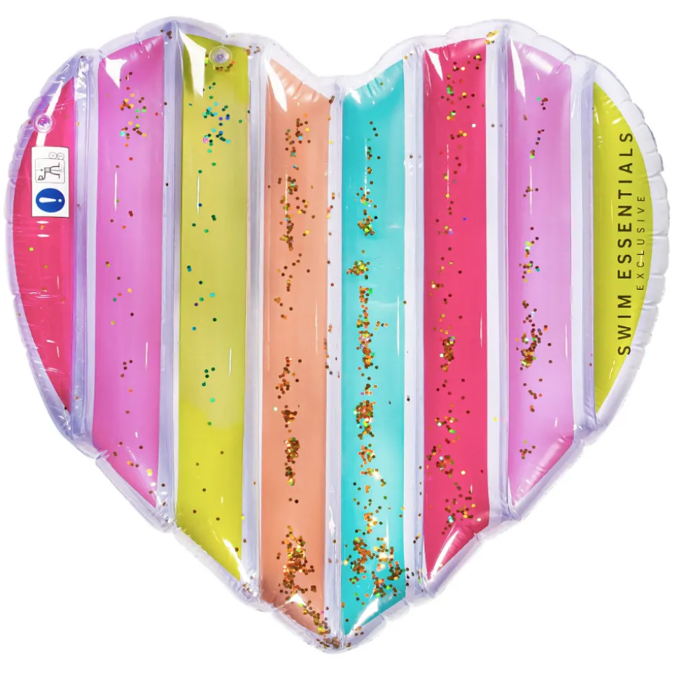 Matelas gonflable cœur coloré 150 x 120 cm