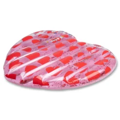 Matelas gonflable cœur 180 x 120 cm rouge