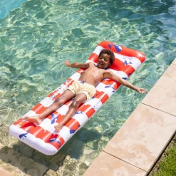 Matelas gonflable rayures rouges