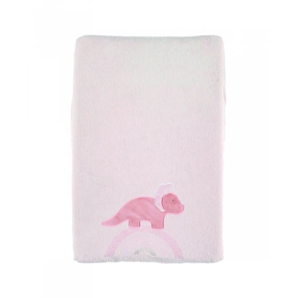 Matelas à langer avec housse dinosaure popsie rose