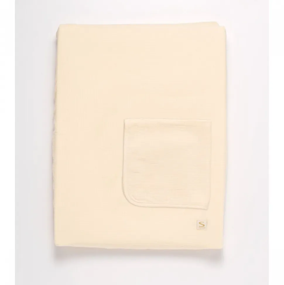 Matelas à langer avec housse et serviette uni vanilla