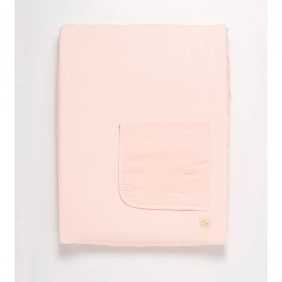 Matelas à langer avec housse et serviette uni pétale