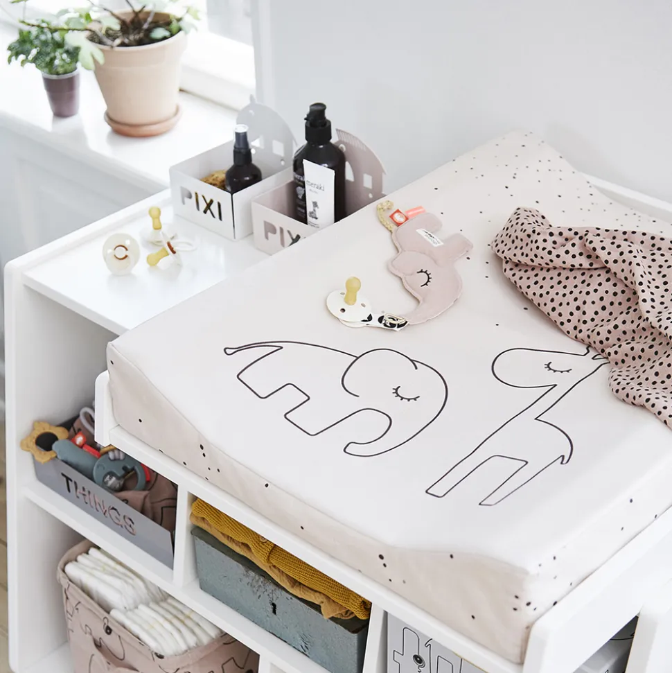 Matelas à langer dreamy dots rose poudré
