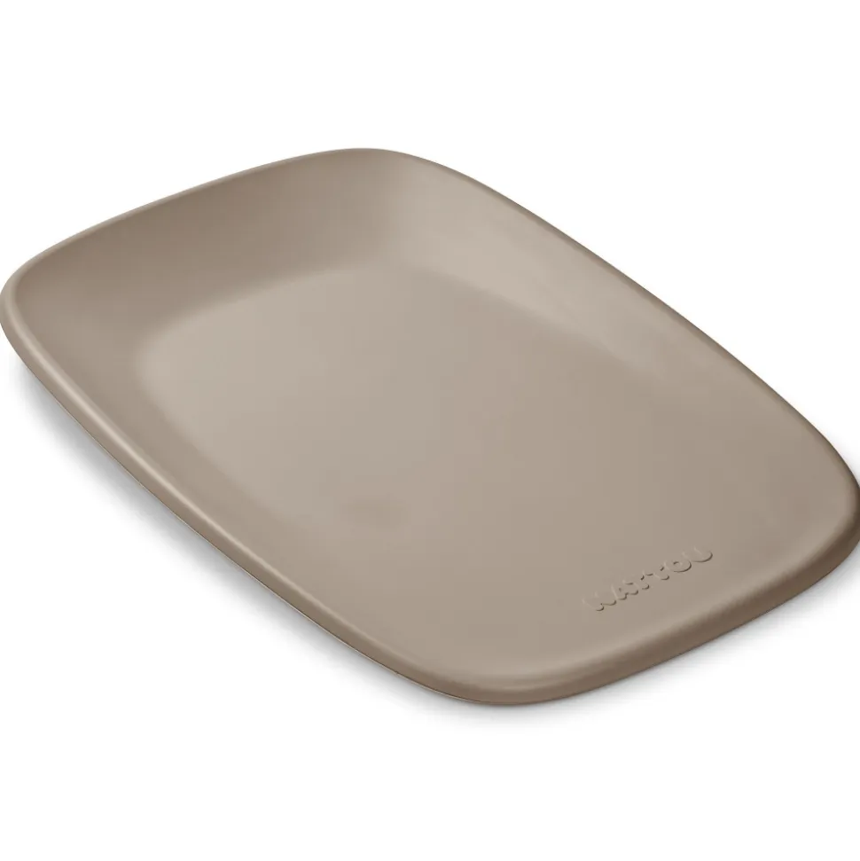 Matelas à langer en mousse softy taupe + coussin en éponge pour matelas à langer taupe